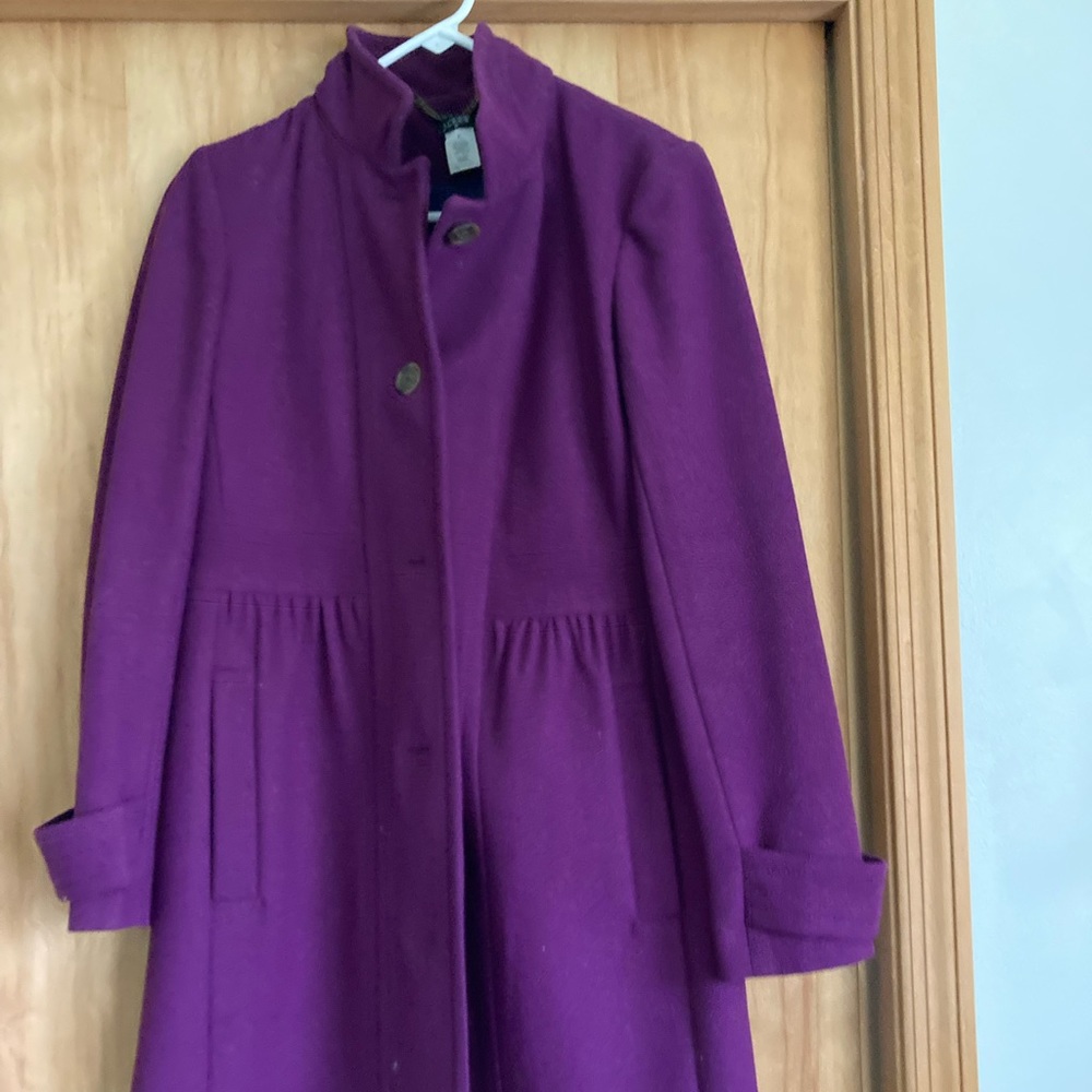 Jcrew pea coat womens purple